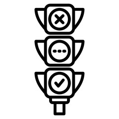 traffic light sign single icon