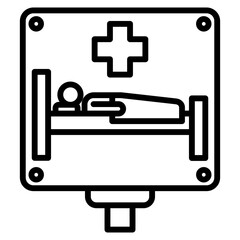 hospital sign single icon