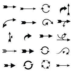 A set of Hand drawn arrow direction doodle with white background