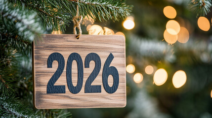 modern 2026 sign with a warm blurred background offering a blank canvas for festive messages and creative designs symbolizing the future, new beginnings, and celebration