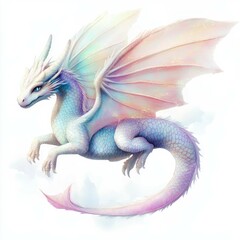 Obraz premium Majestic dragon soaring through a pastel sky during a calm afternoon