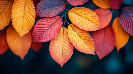 Autumn leaves in vibrant colors create a blurred, chaotic nature background showcasing the beauty and impermanence of fall through soft focus and rich hues

