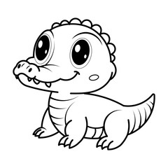 cute crocodile on white background