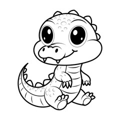 cute crocodile on white background