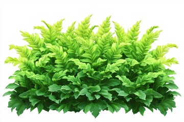 Fototapeta premium Lush Green Fern Leaves Arrangement on White Background for Nature Inspired Design
