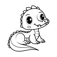 cute crocodile on white background