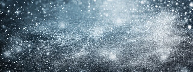 A serene winter background with swirling snowflakes and a soft, blurred atmosphere creating a magical snowy scene.