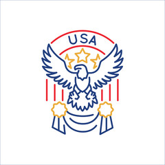 Simple Logo with Eagle head USA icon. Simple Logo with eagle head icon for social media, app, and web design. Vector illustration.