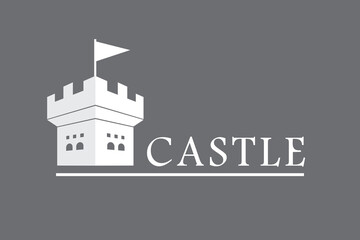 Simple silhouette Castle Logo Template or Icon, suitable for your business, company, emblem, badge, etc.