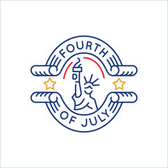 Simple Logo with Statue of Liberty icon. Simple Logo with Statue of Liberty icon for social media, app, and web design. Vector illustration. 