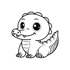 cute crocodile on white background