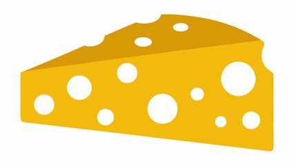 Swiss Cheese Slice Vector Illustration - Bold Yellow Design.