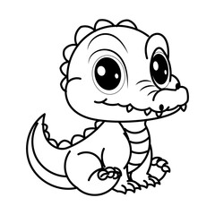 cute crocodile on white background