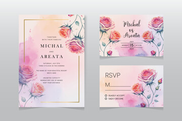 Hand drawn floral wedding stationery template. Abstract background save the date, invitation, greeting card, multi-purpose vector