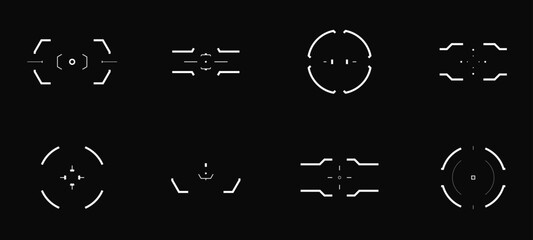 Futuristic Cyberpunk Targets and Crosshairs Vector Pack.