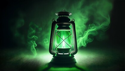 Mystical Smoke Emanating from a Glowing Lantern
