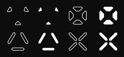 Vector GUI Elements in Cyberpunk and Dystopian Style.