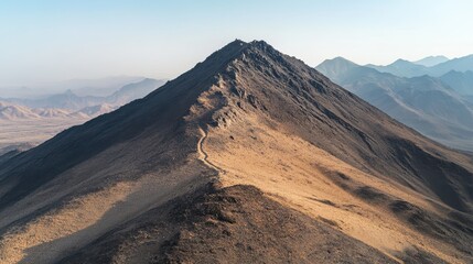Fototapeta premium Majestic Mountain Ridge Under Clear Blue Sky