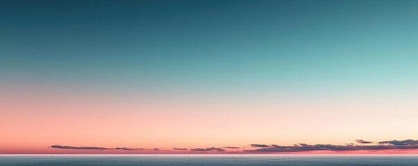Fototapeta premium Pastel skies idea. A serene sunset over the horizon with soft gradient colors in the sky.
