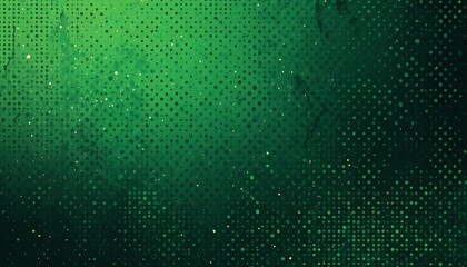Halftone Pattern in Greens: Distressed Grunge Dotted Background