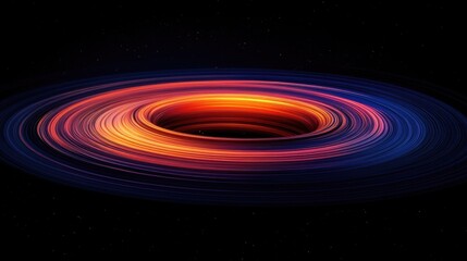 Obraz premium Planetary rings, on black space. spiral galaxy in the dark.