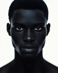 African American man portrait on white background