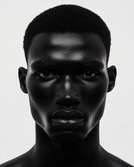 African American man portrait on white background