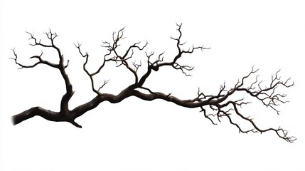 Fototapeta premium Gnarled and Twisted Branch on a White Background for Artistic Natural Photography