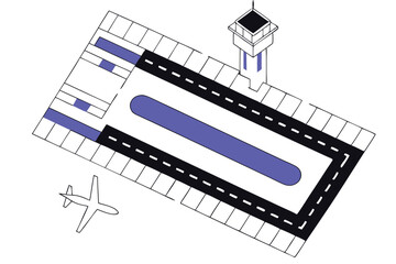 Fototapeta premium Airport illustration vector on white background