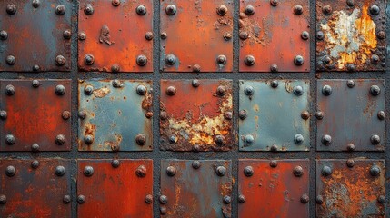 Rusty metal plates, riveted together. Perfect for grunge, industrial designs.