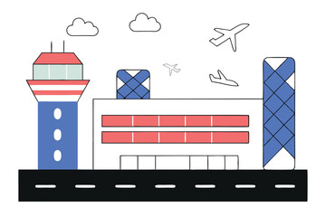 Naklejka premium Airport illustration vector on white background