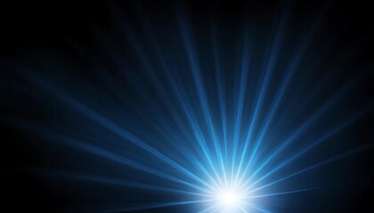 Obraz premium Mesmeric Blue Sunburst Casts Ethereal Glow