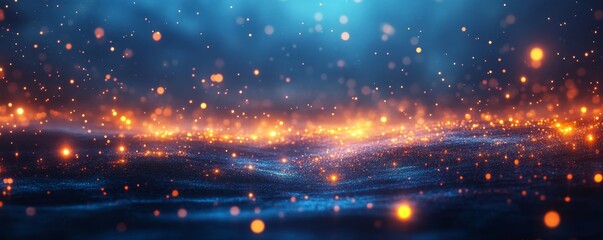 Naklejka premium Halloween Theme Digital Background with Glowing Lights, Generative AI