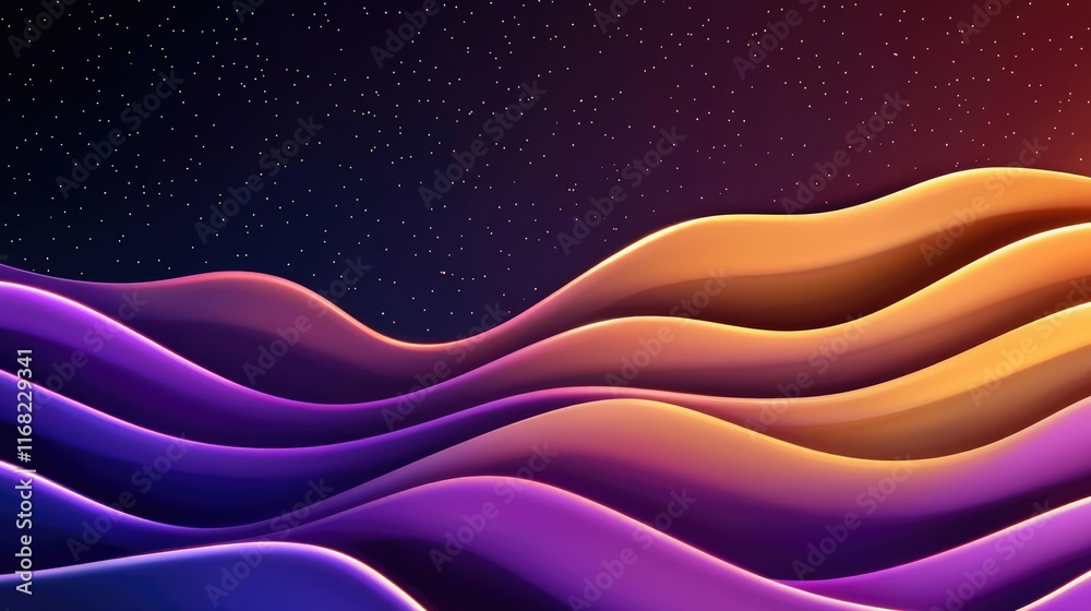 Poster Galaxy abstract background concept. A vibrant abstract wave pattern showcasing smooth transitions between colors.