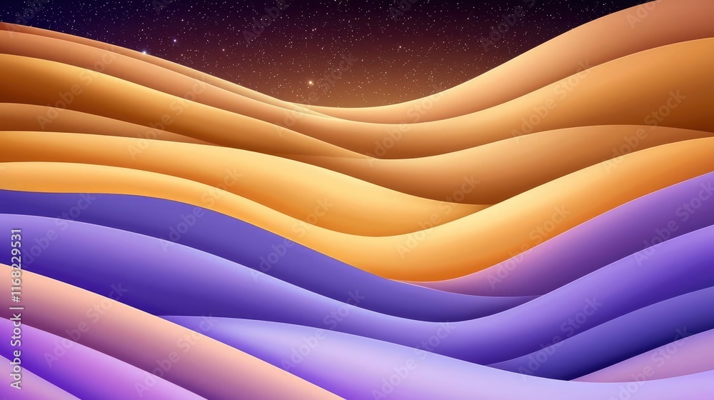 Poster galaxy abstract background concept. wavy layers of vibrant colors create a harmonious and abstract l