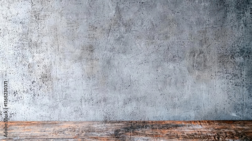 Poster grungy abstract background idea. a weathered concrete surface with rustic wooden floor, perfect for 