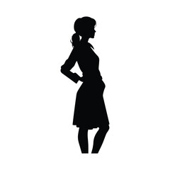 Female teacher vector silhouette