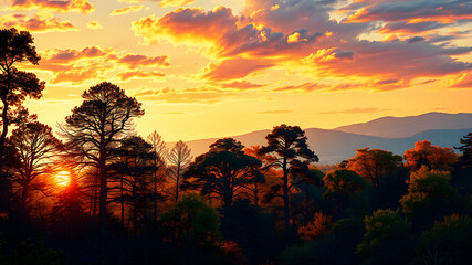 sunset in the mountains