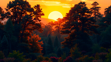 sunset in the mountains