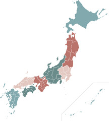 Japan Map High Resolution Illustration Vector File