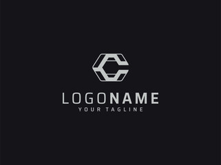 letter C geometric logo design vector