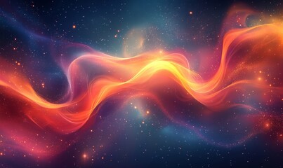 Obraz premium Cosmic and Nature Digital Background with Abstract Flow, Generative AI