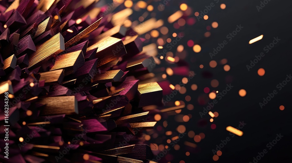 Aufkleber Burst abstract background concept. A dynamic explosion of abstract shapes with vibrant colors and mesmerizing particles.