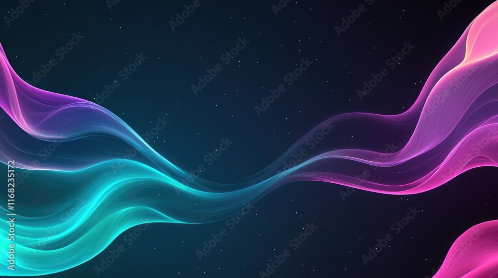 Poster Galaxy abstract background concept. Abstract colorful waves create a mesmerizing visual flow and dynamic energy.