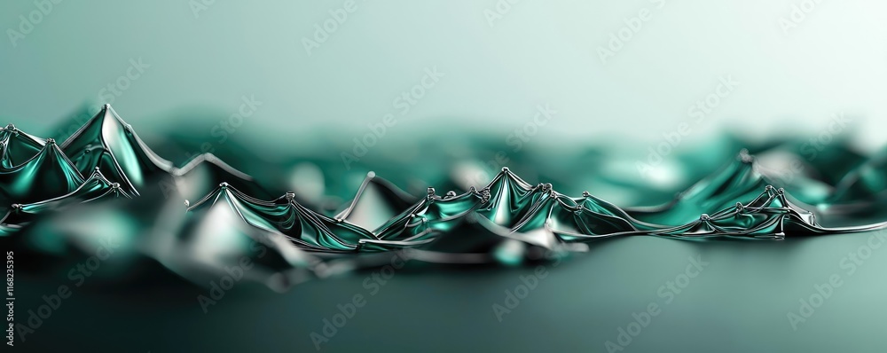 Aufkleber galaxy abstract background concept. abstract green wave texture with peaks and valleys, ideal for ba