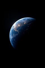 Obraz premium Blue Planet Earth from Space Concept Digital Background, Generative AI