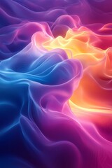 Obraz premium Abstract Landscape Digital Concept with Flowing Colors, Generative AI