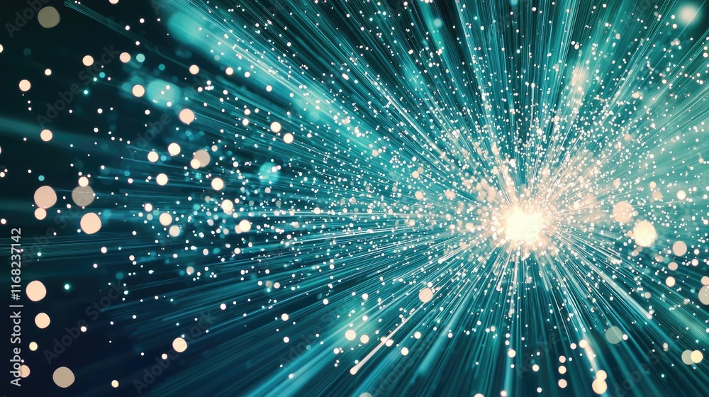 Poster Burst abstract background concept. Abstract light burst with glowing particles creating a vibrant atmosphere.