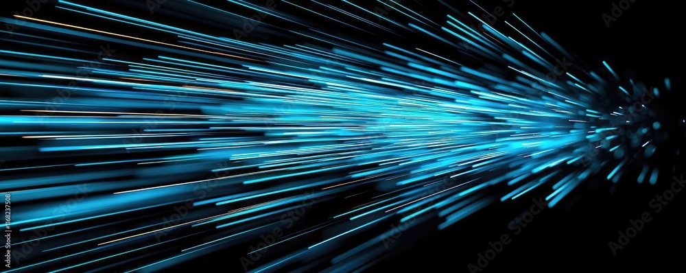 Poster burst abstract background concept. dynamic blue light streaks create a modern abstract background.
