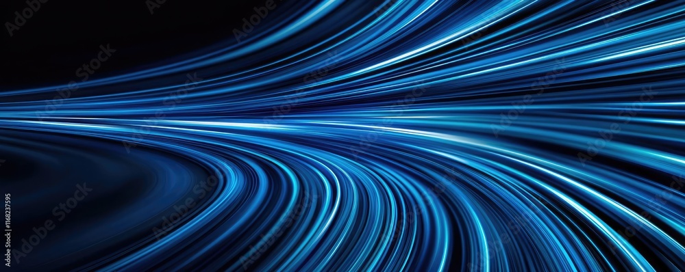 Poster Burst abstract background concept. Abstract blue lines representing speed and modern technology in a digital world.